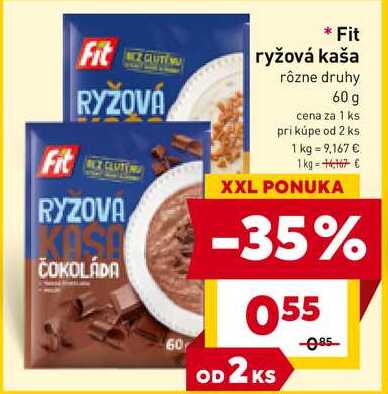 Fit ryžová kaša rôzne druhy 60 g 
