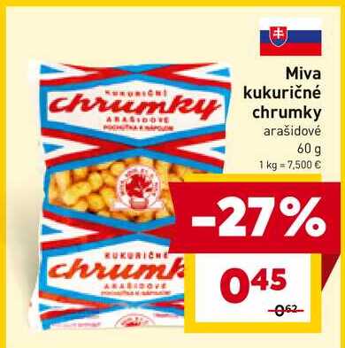 Miva kukuričné chrumky arašidové 60 g