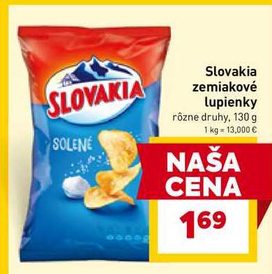 Slovakia zemiakové lupienky rôzne druhy, 130 g