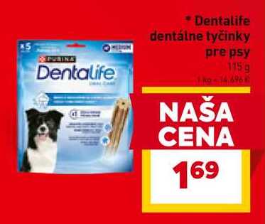 Dentalife dentálne tyčinky pre psy 115g