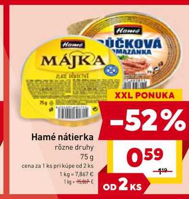 Hamé nátierka rôzne druhy 75 g