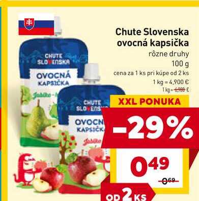 Chute Slovenska ovocná kapsička rôzne druhy 100 g 