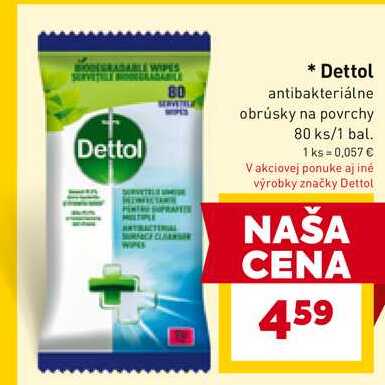 Dettol antibakteriálne obrúsky na povrchy 80 ks