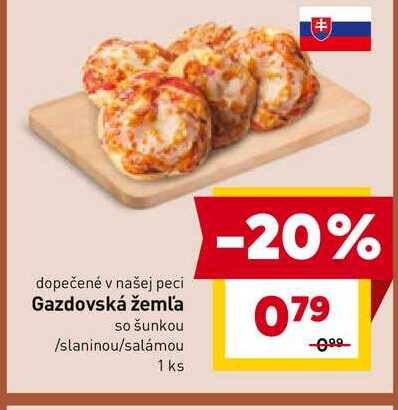 Gazdovská žemľa so šunkou /slaninou/salámou 1 ks 