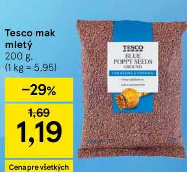 Tesco mak mletý, 200 g