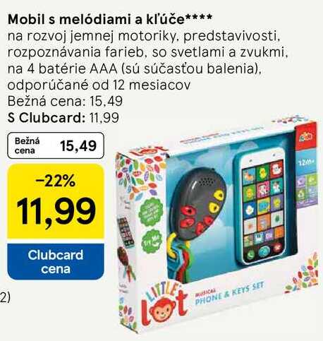 Mobil s melódiami a kľúče