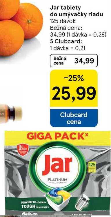 Jar tablety do umývačky riadu, 125 dávok