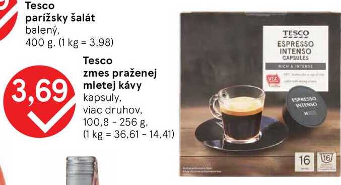 Tesco zmes praženej mletej kávy, 100,8-256 g