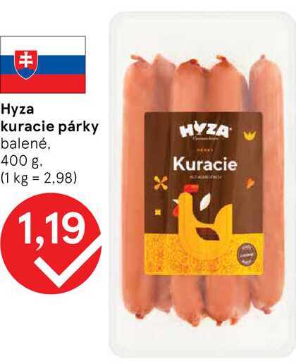 Hyza kuracie párky, 400 g