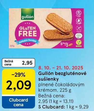 Gullón bezgluténové sušienky, 225 g