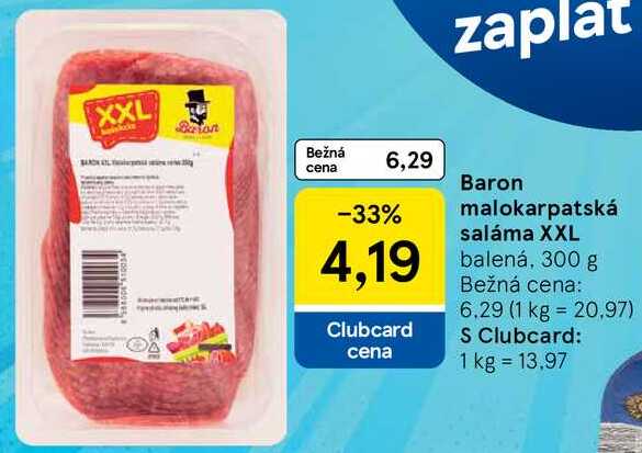 Baron malokarpatská saláma XXL, 300 g 