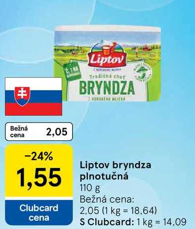 Liptov bryndza plnotučná, 110 g