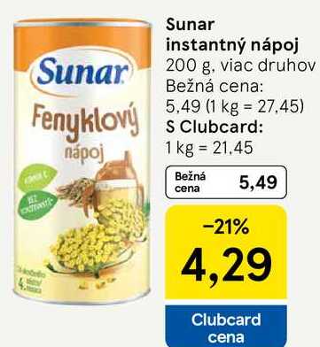 Sunar instantný nápoj, 200 g