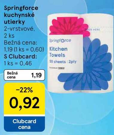 Springforce kuchynské utierky, 2 ks 