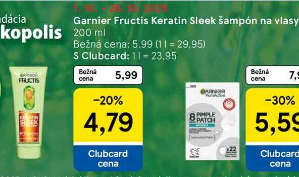 Garnier Fructis Keratin Sleek šampón na vlasy, 200 ml