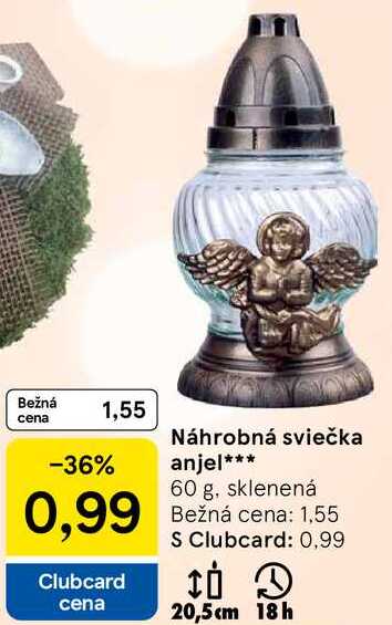 Náhrobná sviečka anjel