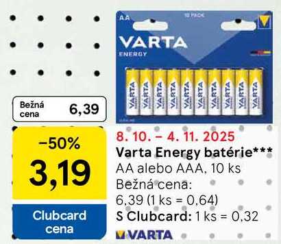 Varta Energy batérie, 10 ks 