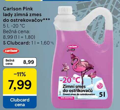 Carlson Pink lady zimná zmes do ostrekovačov, 5 l