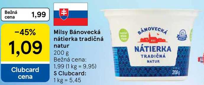 Milsy Bánovecká nátierka tradičná natur, 200 g