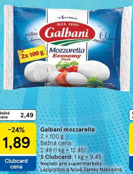 Galbani mozzarella, 2x 100 g