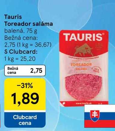 Tauris Toreador saláma, 75 g 