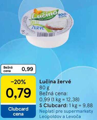 Lučina žervé, 80 g