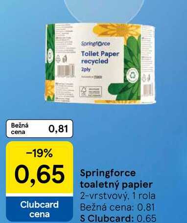 Springforce toaletný papier, 1 rola