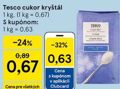 Tesco cukor kryštál, 1 kg