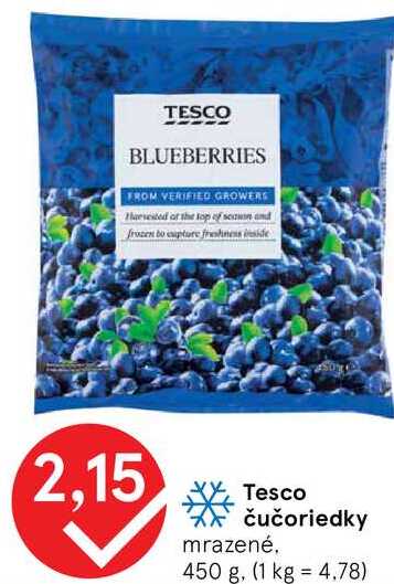 Tesco čučoriedky, 450 g