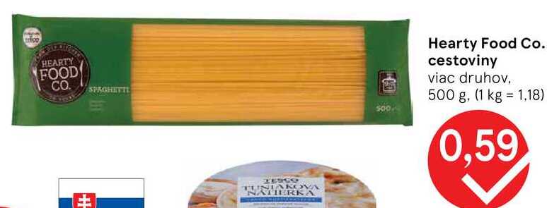 Hearty Food Co. cestoviny, 500 g