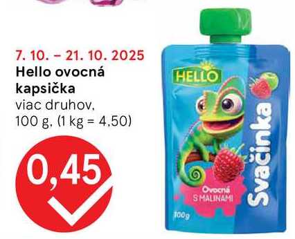 Hello ovocná kapsička, 100 g