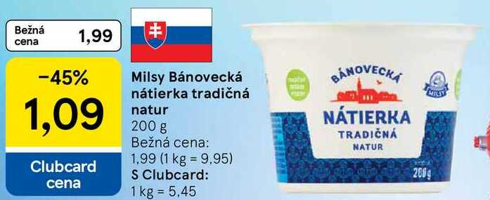 Milsy Bánovecká nátierka tradičná natur, 200 g 