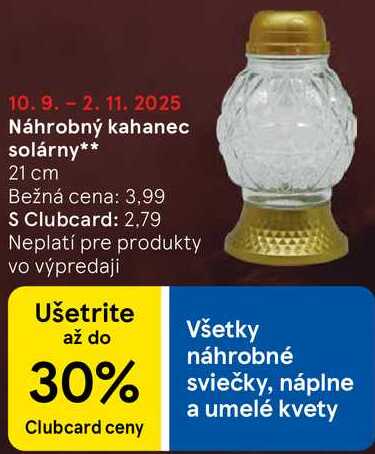 Náhrobný kahanec solárny