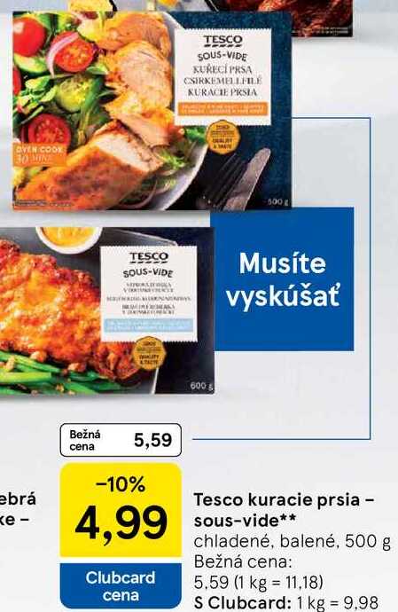 Tesco kuracie prsia - sous-vide, 500 g