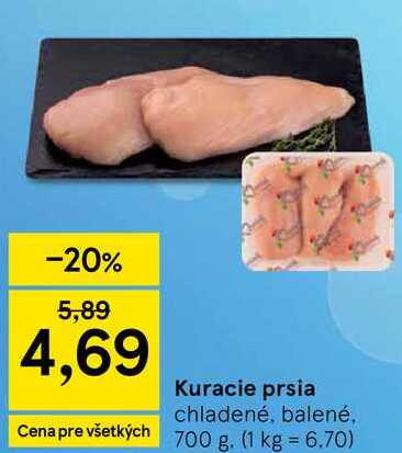Kuracie prsia, 700 g