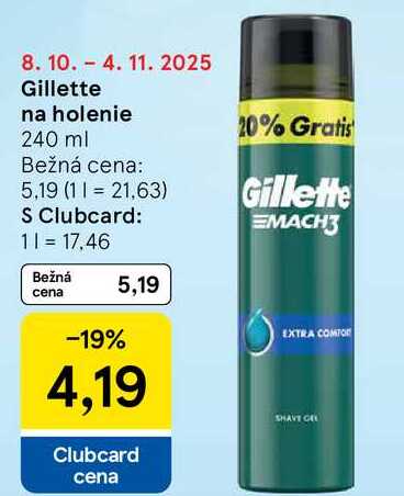 Gillette na holenie, 240 ml 