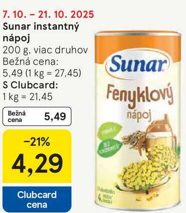 Sunar instantný nápoj, 200 g
