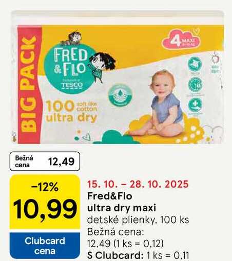 Fred&Flo ultra dry maxi, 100 ks