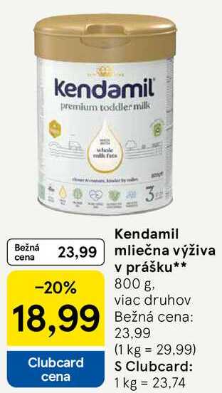 Kendamil mliečna výživa v prášku, 800 g