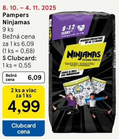 Pampers Ninjamas, 9 ks