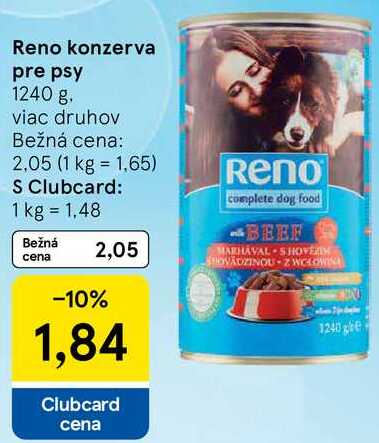 Reno konzerva pre psy, 1240 g