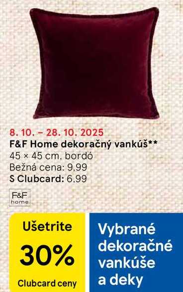 F&F Home dekoračný vankúš