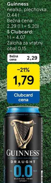 Guinness nealko, 0,44 l