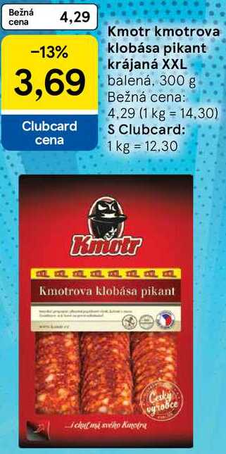Kmotr kmotrova klobása pikant krájaná XXL, 300 g