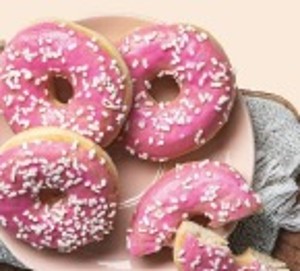 Donut s ružovou polevou