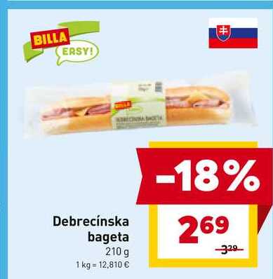 BILLA Debrecínska bageta 210 g 