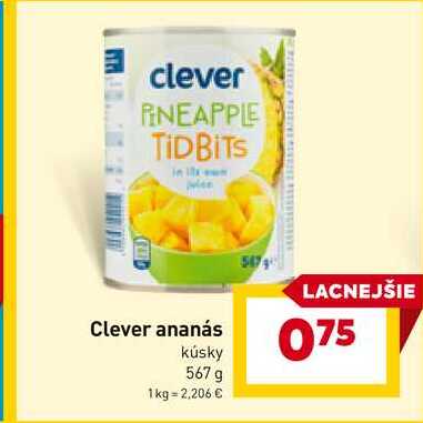 Clever ananás kúsky 567 g