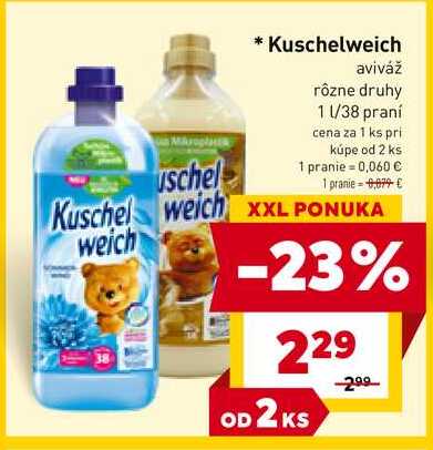 Kuschelweich aviváž rôzne druhy 1l/38 praní 