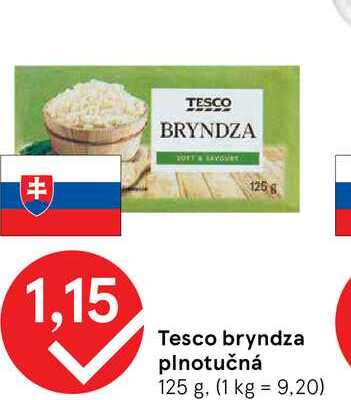 Tesco bryndza plnotučná 125 g