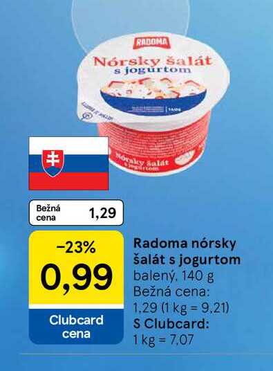 Radoma nórsky šalát s jogurtom balený 140 g